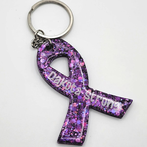 Custom handmade awareness ribbon keychain