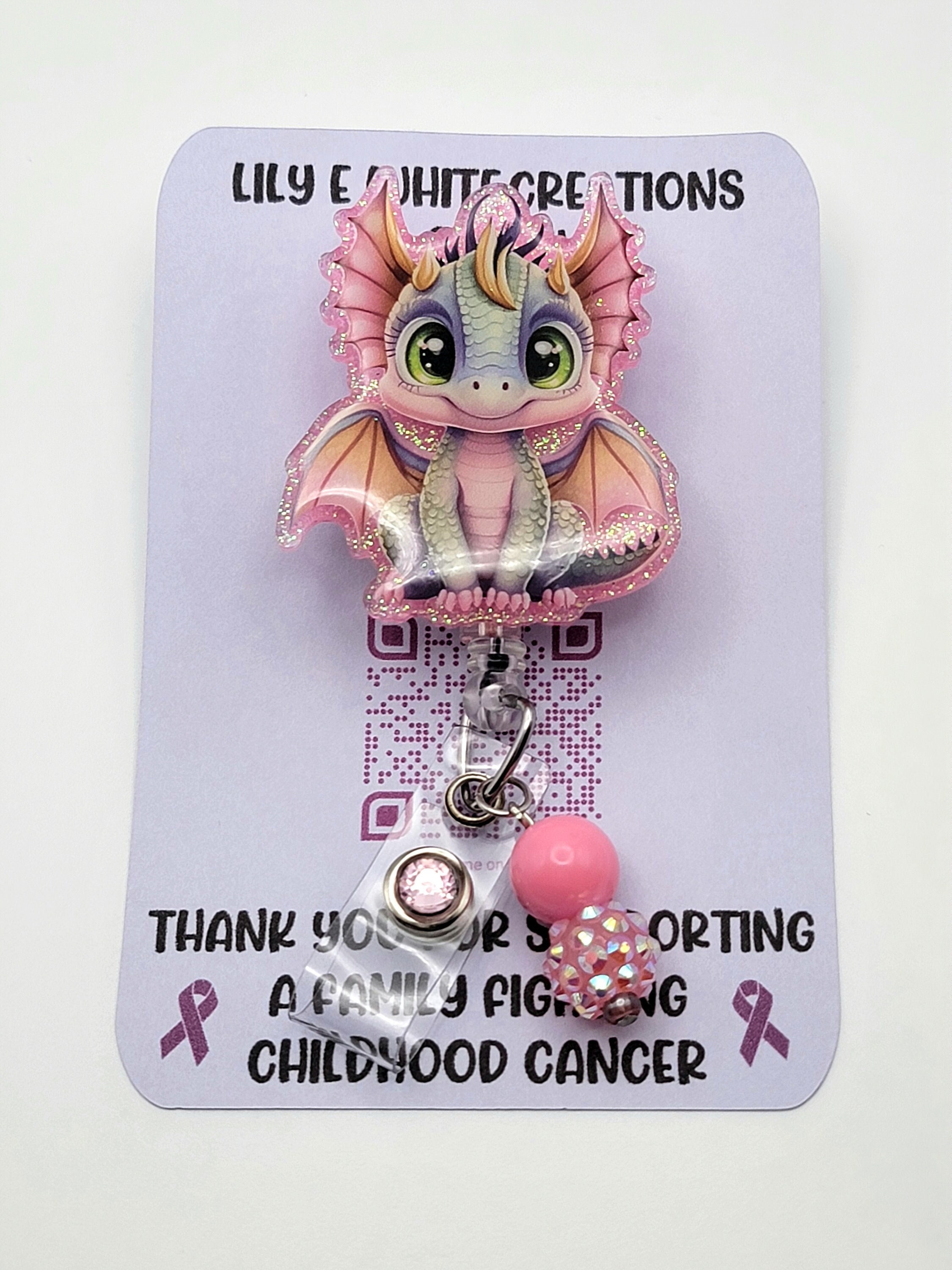 Pink Axolotl Dragon Cute Card Cover Clip Lanyard Retractable