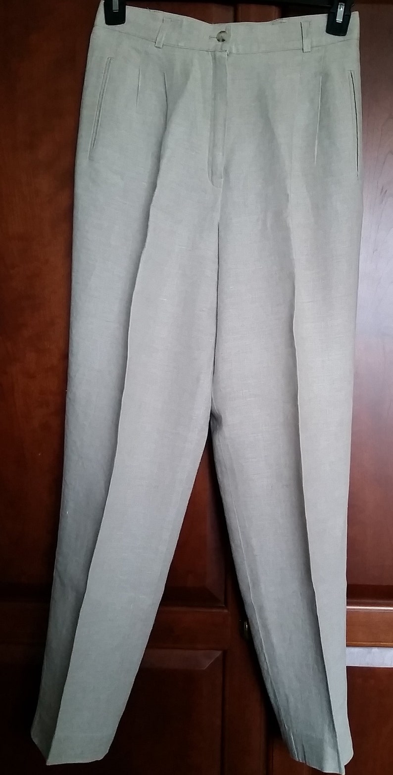 Liz Claiborne 100/% Linen Classic SlacksPantsTrousers with PocketsSize 10