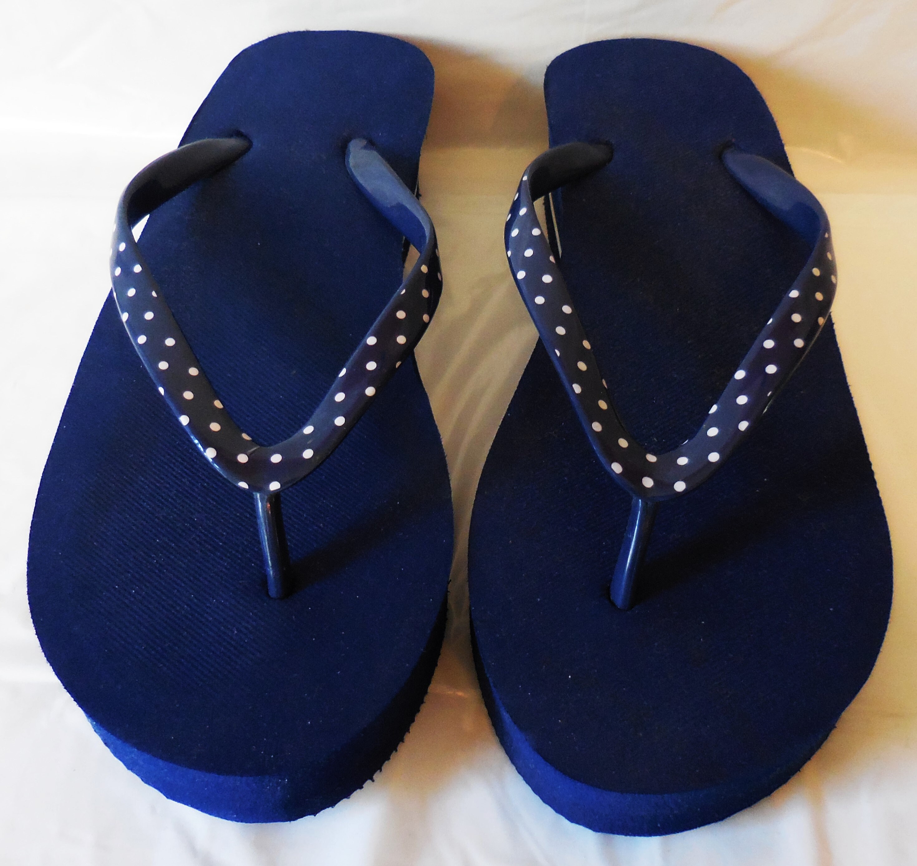 Dark Blue with White Pin Stripe Flip-Flops / Thong sandal / | Etsy