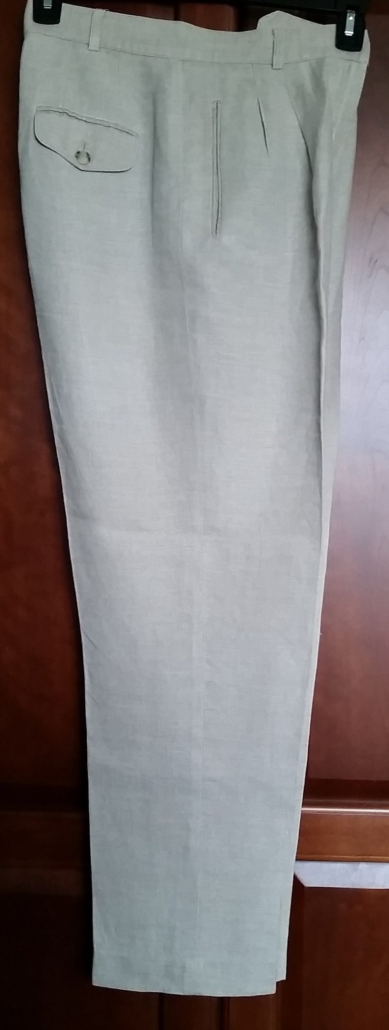Liz Claiborne 100/% Linen Classic SlacksPantsTrousers with PocketsSize 10