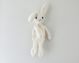 Nova the bunny | bunny snuggler | bunny lovey | crochet bunny | vintage bunny