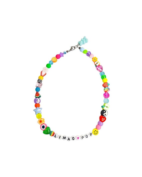 Wholesale Women'S Vintage Multicolor Smiley Heart Beaded Necklace