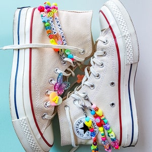 Original Custom Name Shoe Charm Beaded Shoe Chain Rainbow - Etsy