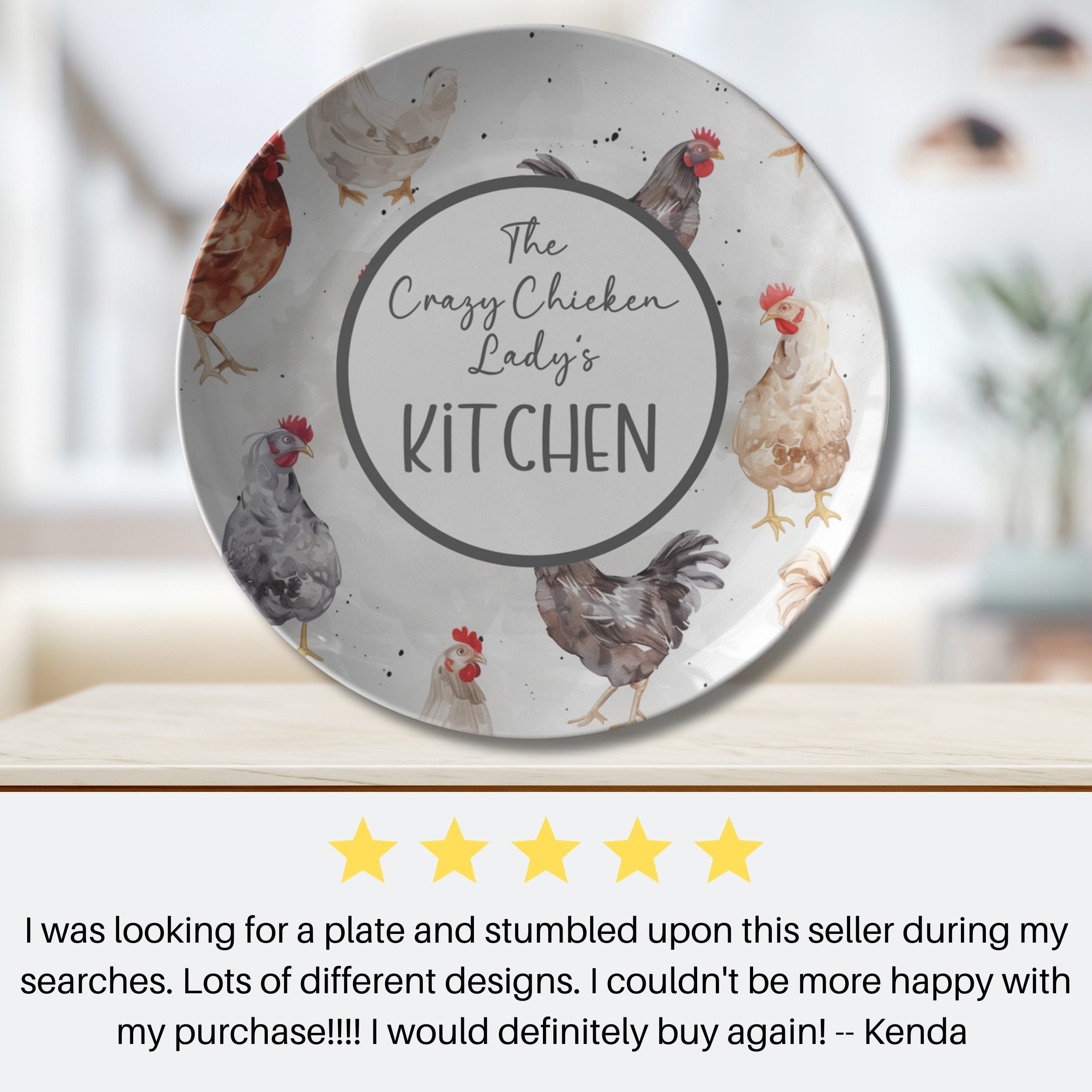 Chicken Tableware Crazy Chicken Ladys Kitchen Chicken Plate - Personalized Dinnerware ...