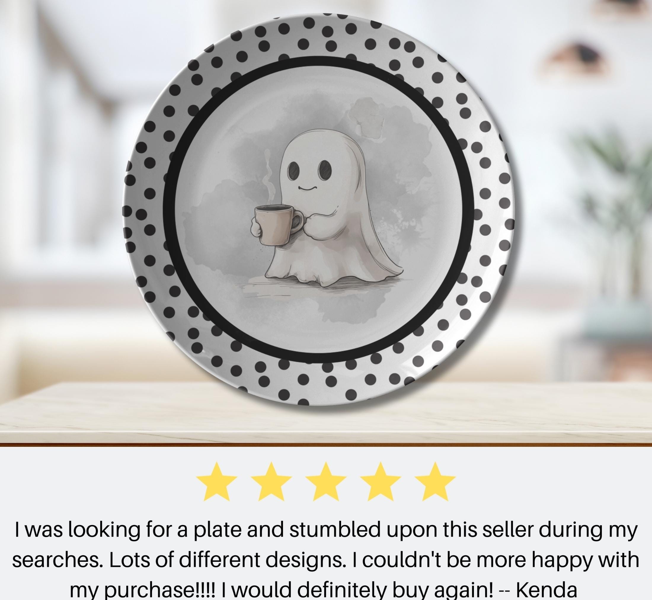 Halloween Ghost Plate - Custom Ghost Coffee Dinnerware, Cute Halloween ...