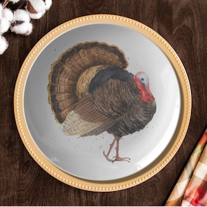 Thanksgiving Turkey Plate, Thanksgiving Dinnerware, Thanksgiving Table Decor, Thanksgiving Serving Plate, Fall Dishes, Turkey Decor