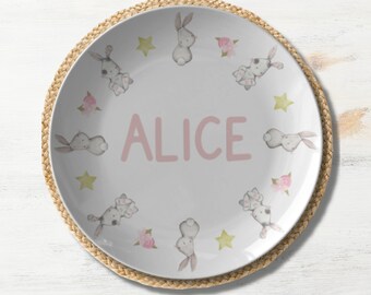 Personalized Easter Plate For Kids - Easter Plate,  Easter Basket Gift, Easter Dinnerware, Easter Decor, Easter Gift Plate With Name