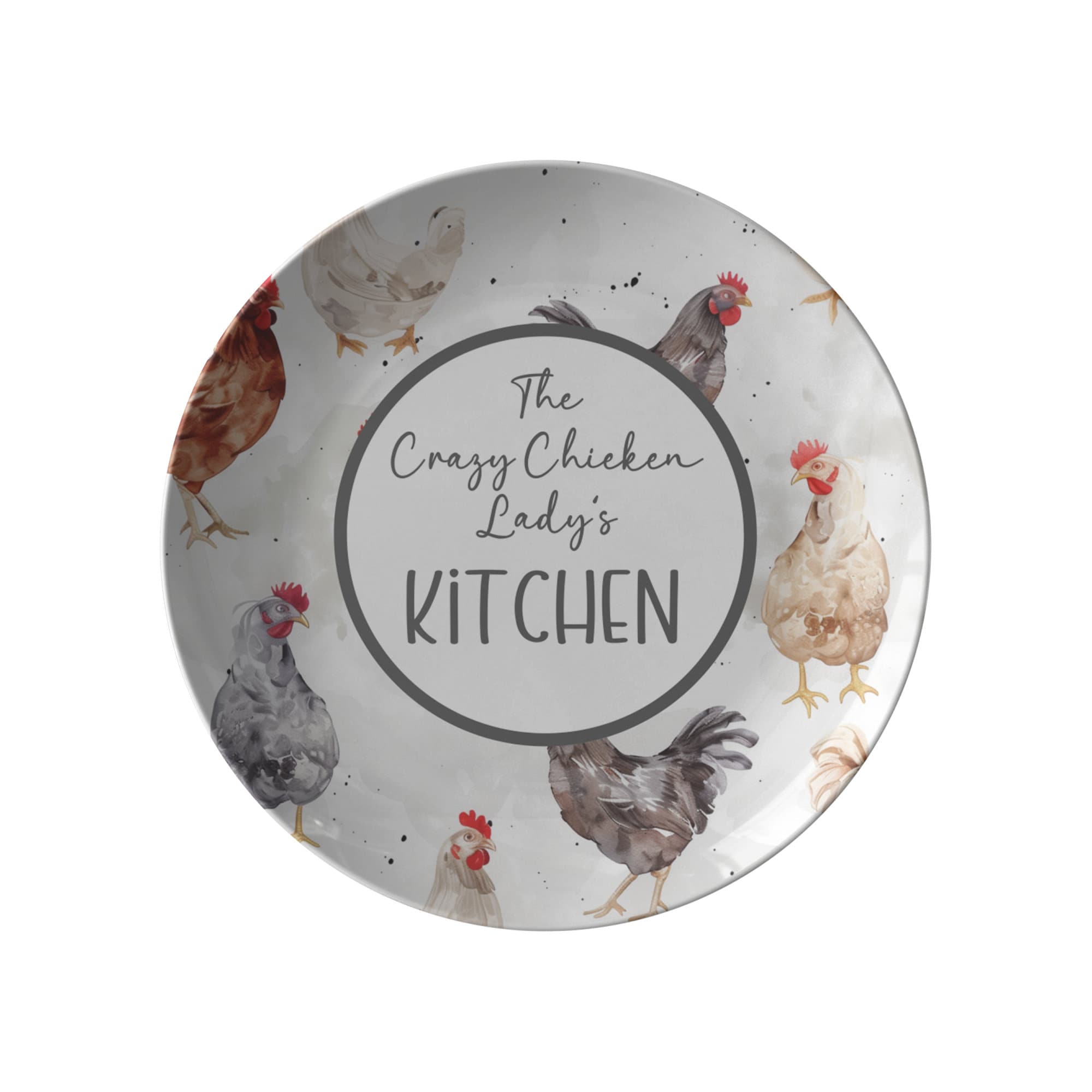 Chicken Tableware Crazy Chicken Ladys Kitchen Chicken Plate - Personalized Dinnerware ...