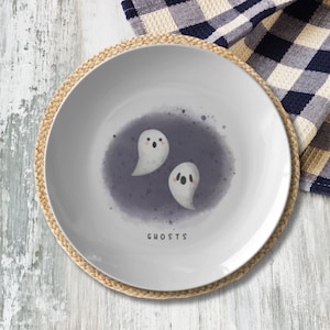 Halloween Ghost Plates Ideal For Halloween Table Decor, Fall Party Dinnerware, Serving at Halloween Parties, Creating Spooky Table Settings