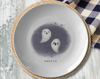 Halloween Ghost Plates Ideal For Halloween Table Decor, Fall Party Dinnerware, Serving at Halloween Parties, Creating Spooky Table Settings