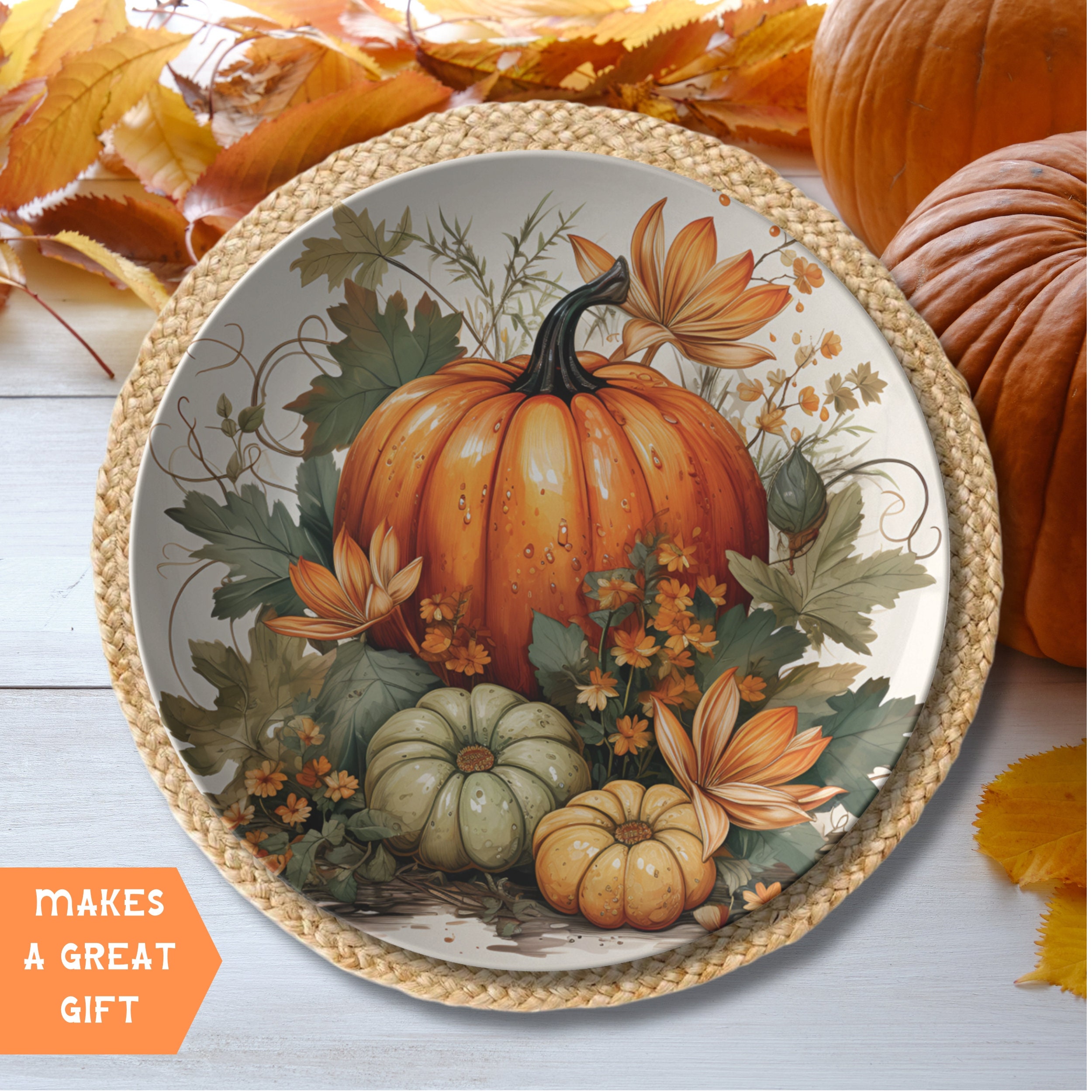 Pumpkin Plates Fall Dinnerware Thanksgiving Table Decor Fall Decor Autumn Table Decor Pumpkin Dinnerware Pumpkin Table Decor Etsy