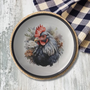 Chicken Plate - Farmhouse Chicken Dinnerware, Chicken Table Decor, Farm Decor, Farm Animal Plates, Gift for Chicken Lover, Chicken Kitchen