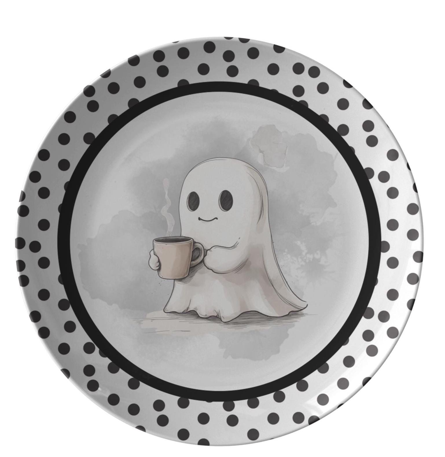 Halloween Ghost Plate - Custom Ghost Coffee Dinnerware, Cute Halloween ...