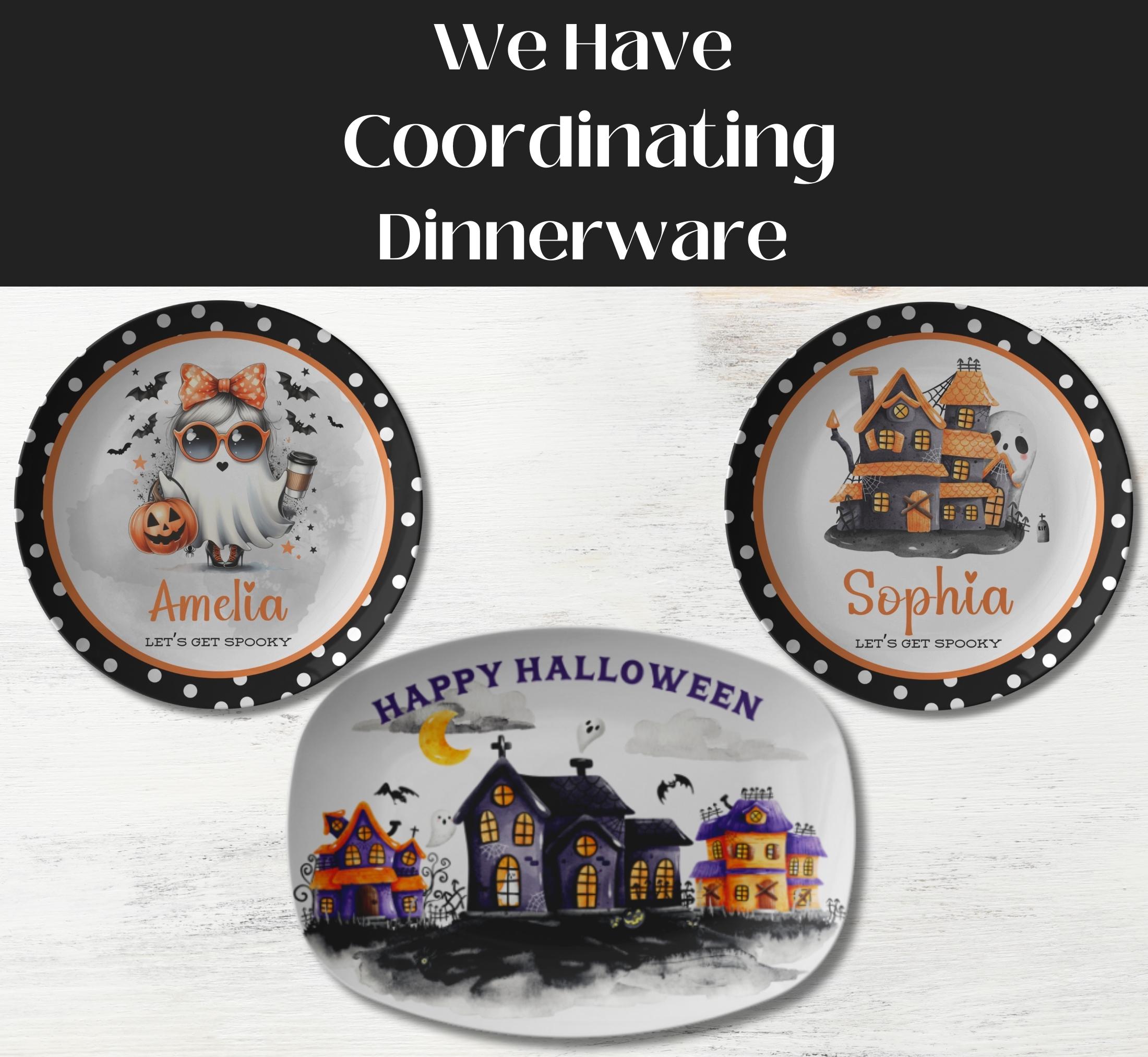 Halloween Ghost Plate - Custom Ghost Coffee Dinnerware, Cute Halloween ...