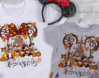 Disney Thankful, Disney Thanksgiving 2022, Thankful Disney Matching Shirts, Thanksgiving shirts for kids and adults, Thankful for Disney D67