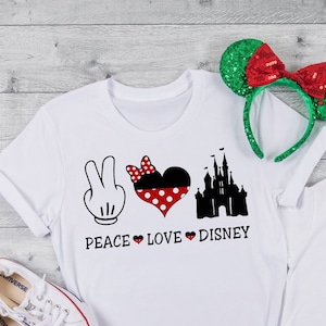 Cute Disney Shirts, Girls Disney Trip Shirts, Girls Trip Disney, Disney trip, Disney shirt, Peace Love Disney, Disney Cute Tee D28