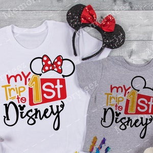 Disney 1. Reise, Erste Disney Reise, Meine 1. Reise zu Disney Shirt, Minnie Mickey Shirt, Disney Trip Passende Shirts D83