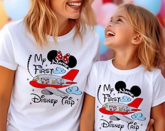 Mein erstes Disney-Trip-Shirt, Disneyworld-Shirts, Disney-Urlaubs-T-Shirt, Disney-Flugzeug-Shirt, Disney-Familien-passende Shirts DS143