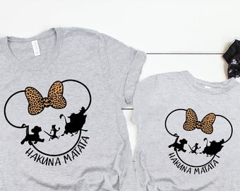 Disney Family Shirts| Mickey and Minnie Head shirt|Disney custom Shirt|Mickey Silhouette,Animal Kingdom shirt, Hakuna Matata shirt Shirt D68