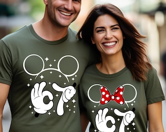 Camiseta divertida de Mickey Friends 6/7, camisetas a juego de amigos, primos y hermanos 6/7