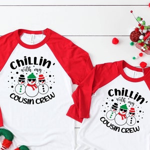 Shirts met neef en nichtje sneeuwpop, bijpassende shirt kerstfamilie, team neefje, kersthert, sneeuwpop, elfenshirt, shirts kerstman kerstman shirt Xmas crew CR19