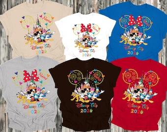 Custom Disney Trip 2026 Shirts, Disneyworld 2026 matching shirts, Disney Vacation T-shirt, Disney Shirt, Disney Family Matching Shirts A6