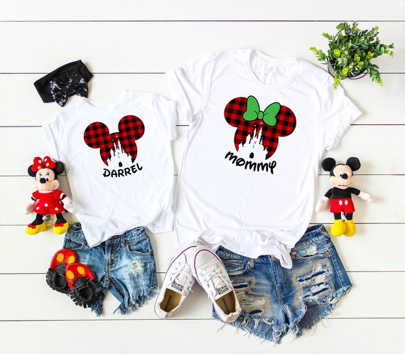 Disney family Christmas shirts,Christmas 2019 Disney shirts,Family matching Disney shirts with names, Personalized Xmas Disney shirt  DS123