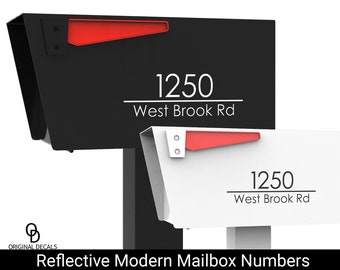 Modern Mailbox Numbers Address - Reflective Mailbox Street Address and House Numbers Decal
