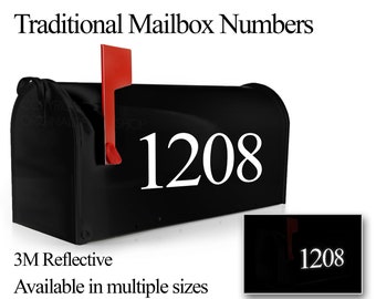 Reflective Traditional Mailbox Numbers - Traditional House Numbers Decal for Mailboxes