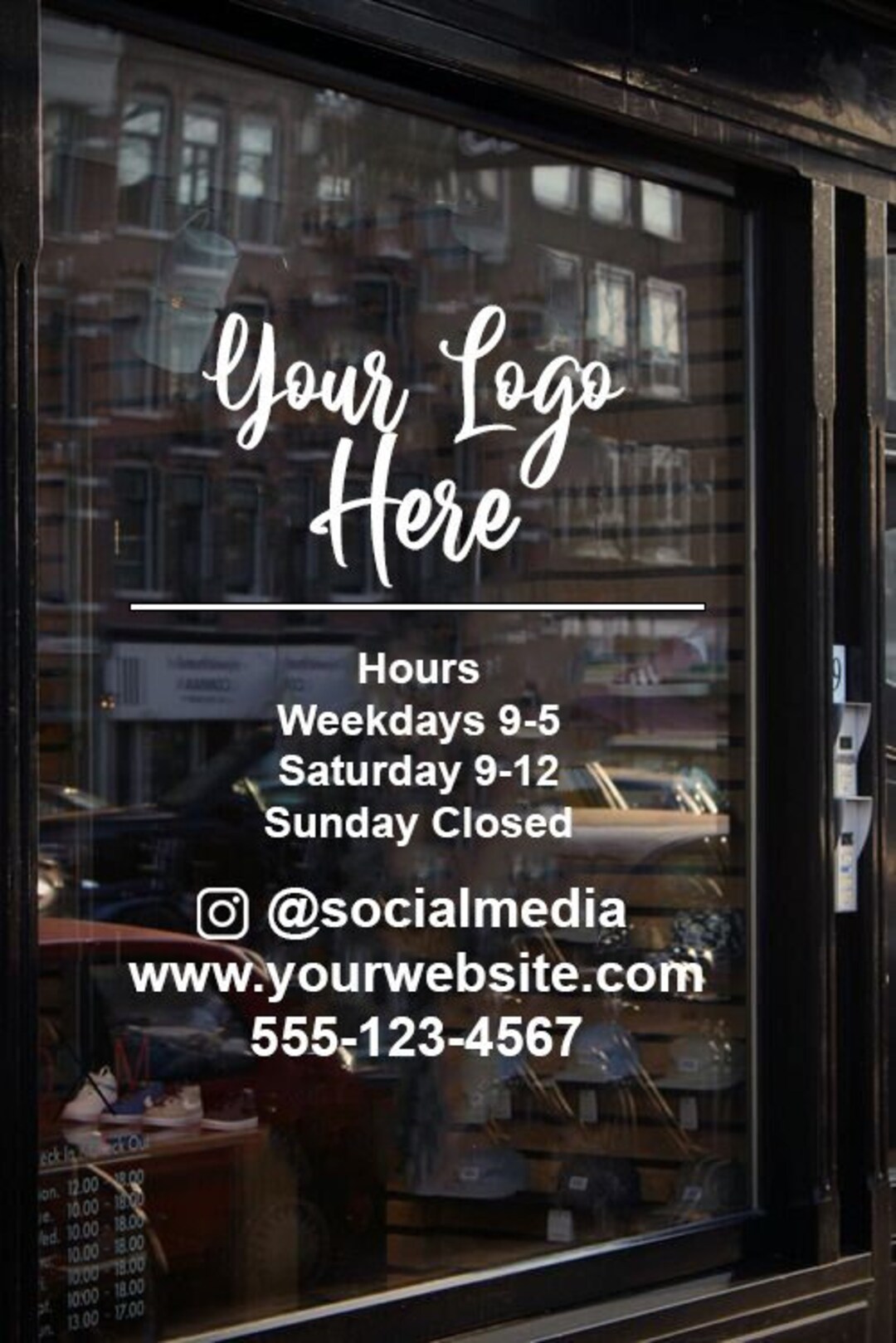 Customizable Business Window Decal W/ Your Company Name or Etsy