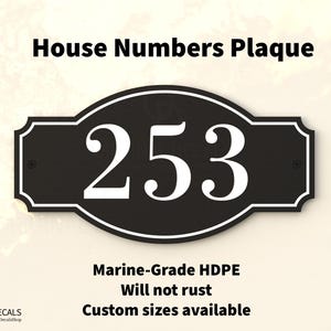 Old Fashion House Numbers Sign- Address Plaque - Custom House Address Signs - Marine Grade HDPE Plastic Weather-Resistant