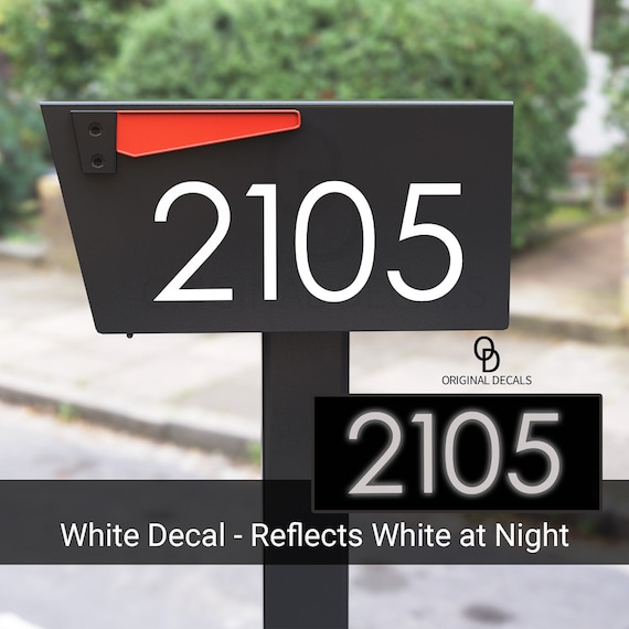 Reflective Mailbox Numbers Decal - Up to 5 letters/numbers for House Numbers Mailbox Decal Stickers House Address Number