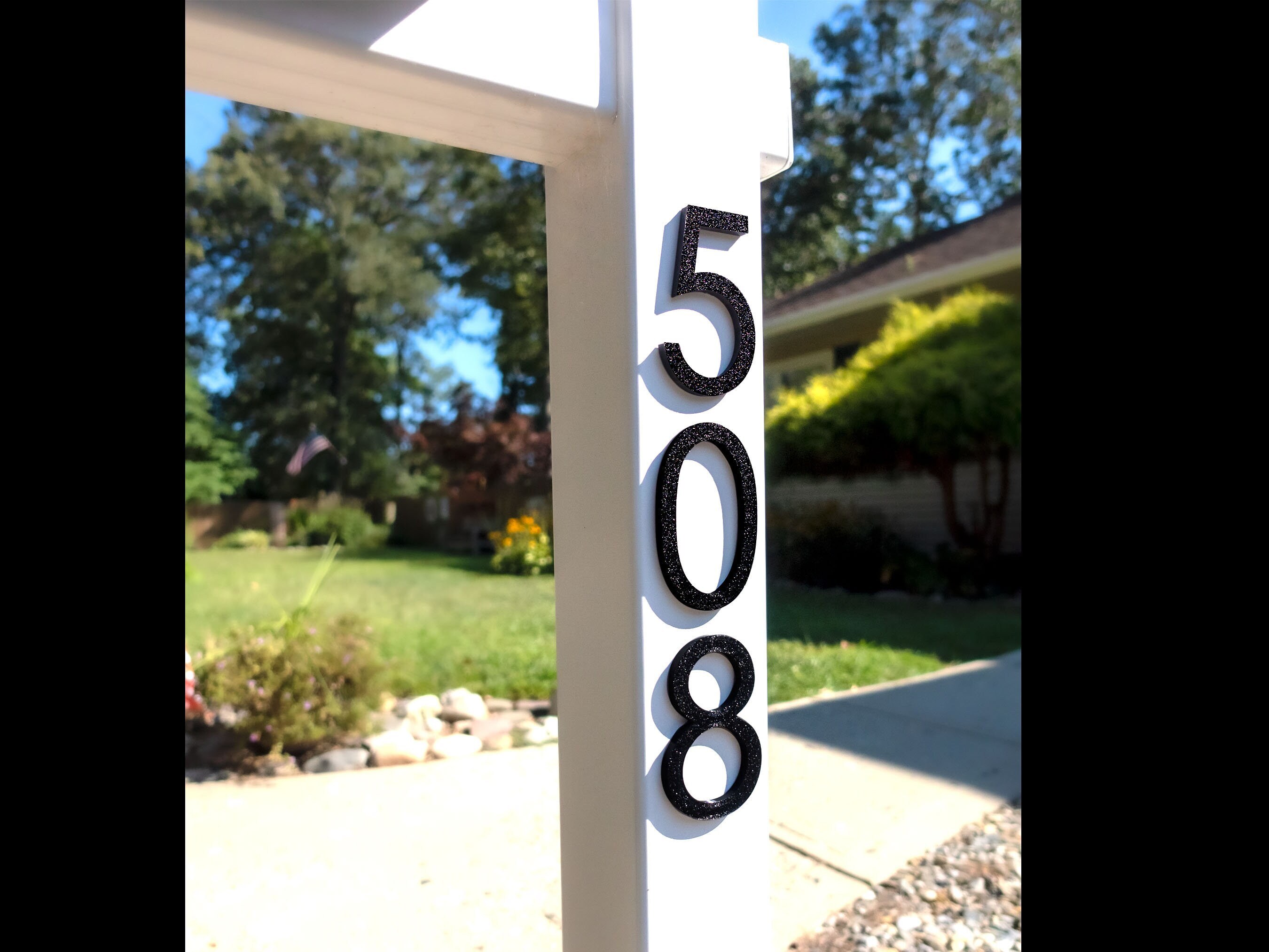 Aazon.co: Large 5 Black etal Flush ount House Address Nubers