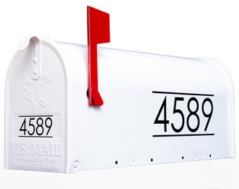 Reflective Modern Mailbox Numbers - Made with 3M Engineer grade reflective film - Side and front decals available - Easy to apply