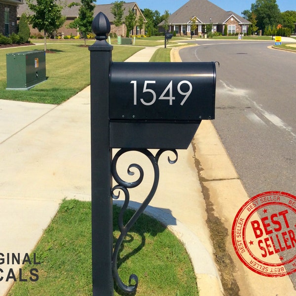 Mailbox Numbers - Modern Mailbox Decal -  Up to 5 Letters / Numbers Decal Address - House Numbers Decals - Easy to Install - Fast Shipping