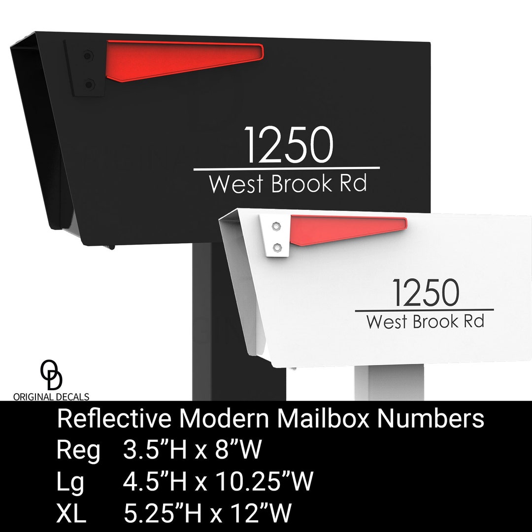 Modern Mailbox Numbers Address - Reflective Mailbox Street Address and ...