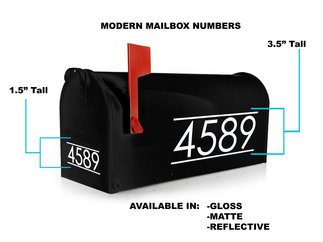 Modern Mailbox Numbers Modern Numbers Decals for Mailboxes Etsy