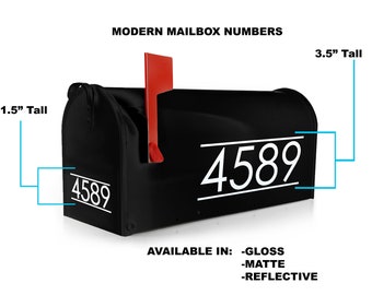 Modern Mailbox Numbers - Modern Numbers Decals for Mailboxes