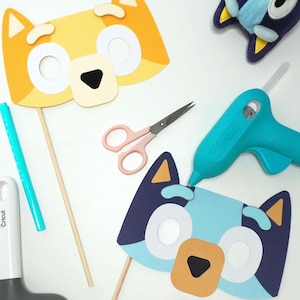 Sjabloon hond fantasiespel masker - verjaardag gunst decor pups - digitaal bestand