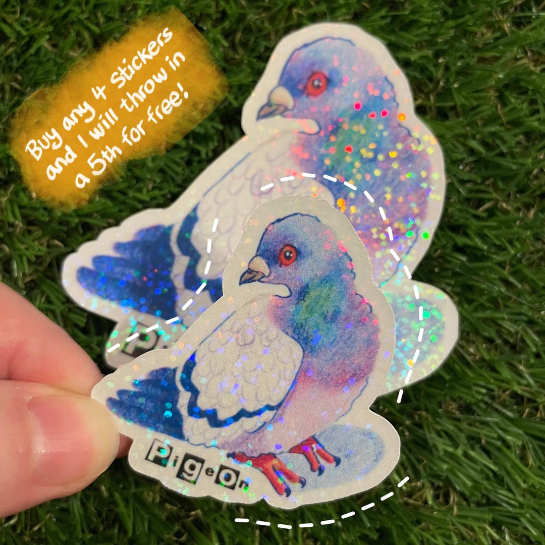 Holographic Pigeon Sticker - Bird Stickers - Etsy