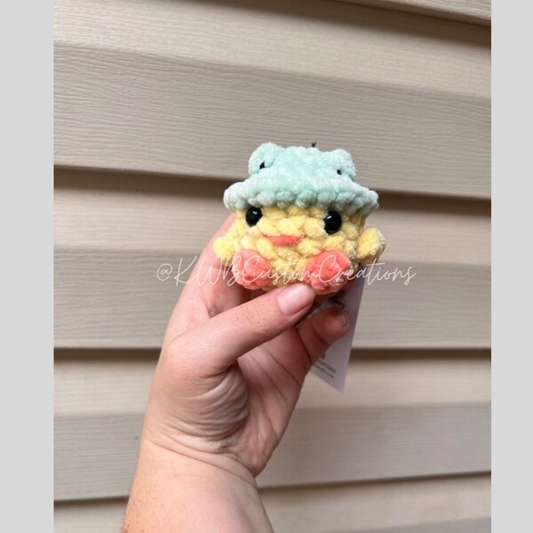 Chick with frog hat MINI Crochet Plushie