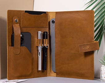 Genuine Leather Journal, Custom Leather Padfolio, Genuine Leather Padfolio, Personalized Leather Portfolio, iPad Holder, Gift for Him