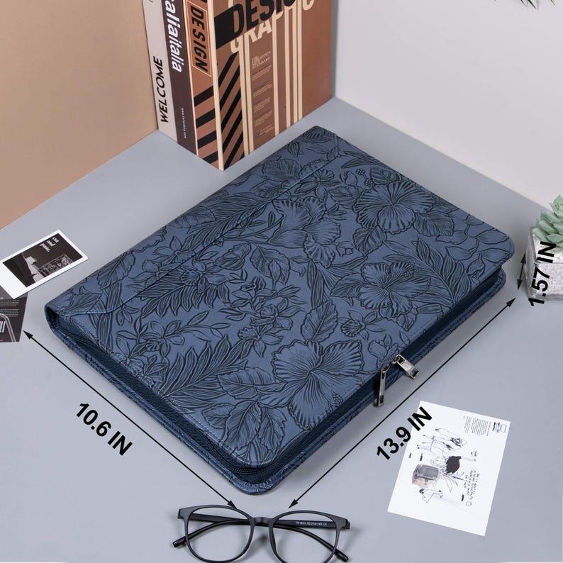 Personalized 3ring Binder Portfolio,custom Leather Work Notebook