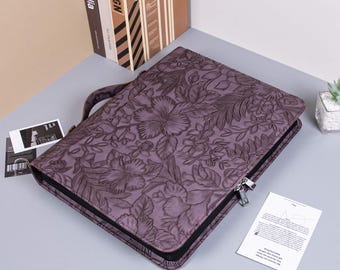 Personalized A4 Pu Leather Portfolio,3-Ring Binder Padfolio,Engraved Document Organizer for Women, College Graduation Gift for Her