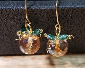 Crystal Pumpkin Earrings