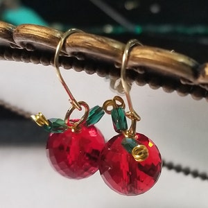 Crystal Apple Earrings