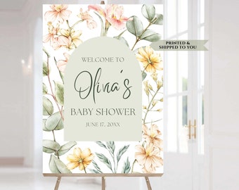 Wildflower Baby Shower Welcome Sign, Boho Floral Baby Shower Sign, Floral Party Poster, Baby Shower Decorations, Wild flower Welcome Sign
