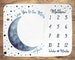 Moon Stars Baby Month Blanket Boy, Personalized Monthly Milestone Blankets, Navy Blue Neutral Nursery, I Love You to the Moon Growth Mat 