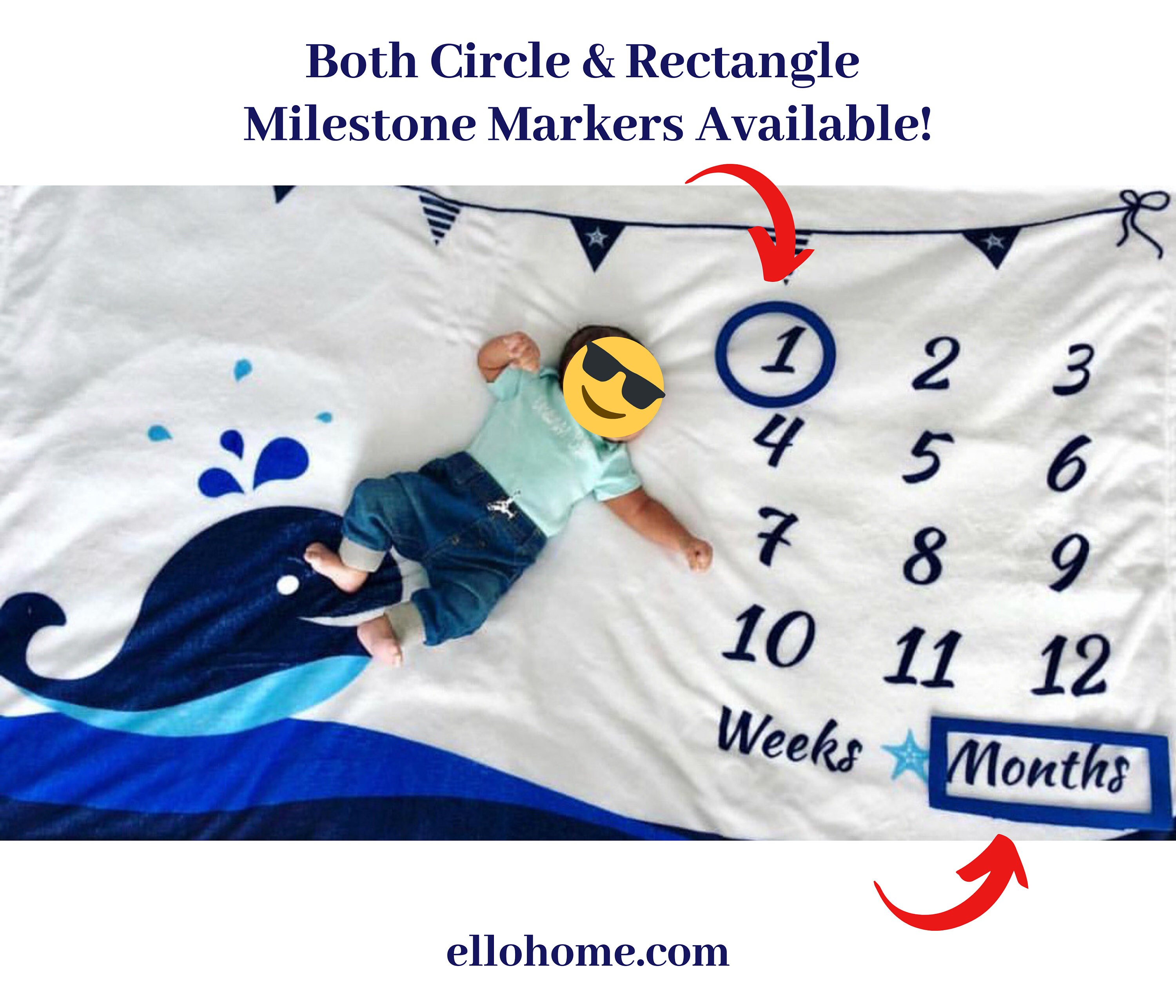 Circle Milestone Marker Milestone Blanket Marker Set Month Etsy